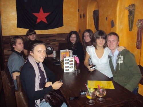 Watching the Game with new Russian Friends